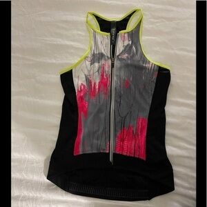 MPG - Blitz Bike Full Zip Tank Top -Cut out Women's  Black Multi Colored - Small